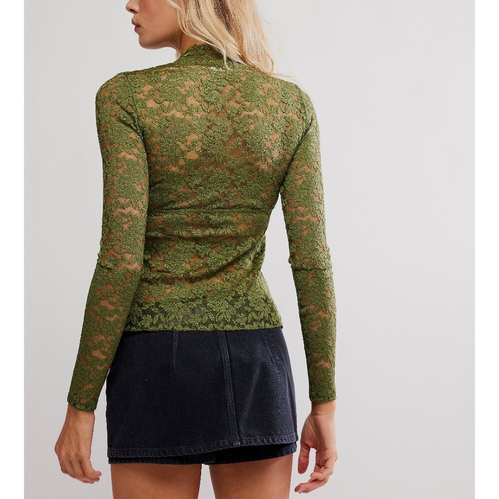 FREE PEOPLE All Day Lace Long Sleeve / Terrarium - Picture 3 of 6